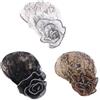 Zcargel Cappello turbante da donna, in pizzo, musulmano, elasticizzato, vintage, in pizzo, per preghiera islamica, Bianco+nero+oro, Taglia unica