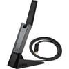 MSI AX1800 Adattatore USB WiFi 6 Dual-Band - WLAN fino a 1800 Mbps (wireless 5 GHz e 2,4 GHz), USB 3.2 Gen 1 Type-A, MU-MIMO, antenna regolabile, beamforming, WPA3, con base di supporto inclusa