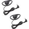 YUEHISY Cuffia Auricolare a Forma di D, Auricolare Laterale Singolo da 3,5 Mm, Driver da 23 Mm, Cavo Rinforzato, Spina a L, Pieghevole per Conferenze con Guida Turistica (2PCS)