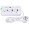 Walfront Ciabatta Europea 8 in 1 con 3 Prese, 4 Porte USB A e 1 Porta USB C, Ciabatta per Montaggio A Parete con Cavo 2 M Spina UE 110‑250 V (WHITE)