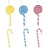 Generico Decorazioni natalizie con bastoncini di zucchero, ornamenti natalizi con bastoncini di zucchero | 6 graziosi bastoncini di zucchero natalizi piccoli | Decorazioni multifunzionali per caramelle colorat