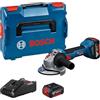 Bosch Professional 18V System Smerigliatrice angolare a batteria GWS 18V-8 (diametro disco 125 mm, incl. 2 batterie GBA 4.0Ah, caricabatteria GAL 18V-40, L-BOXX)