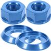 Cabilock Dadi per Mozzo Posteriore Bici M10 in Lega di Alluminio Blu 2 Pezzi Alta Resistenza Installazione Facile per Accessori Bici