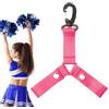 Generico Supporto per Pompon Cheerleading con Tracolla Zaino a Pressione, Nastro Etichetta Decorativo e Doppio Pompon soffice, Accessorio con Fibbia Triangolare per Divise Cheerleader