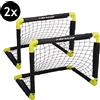 EDCO Dunlop Set di porte da calcio - Zwei Stück - Fußbälle - Zusammenklappbar - Leichtgewicht - Schwarz