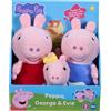 Chillfactor Peppa Pig 3 Pack - Peppa con e Evie Set di morbidi giocattoli di peluche