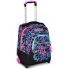 Seven Zaino Trolley, Scuola Elementare, Doppio Uso, Doppio Scomparto, Spallacci a Scomparsa, Bambina, Sprinkling, multicolore