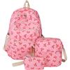 Bvizyelck Zaini Scuola Ragazza, 3PCS Zaino Ragazze Per Scuola Elementare Media Con Borsa Da Pranzo, Astuccio, Zaino Elementari Bambina Impermeabili, Borsa Scuole Ragazza Per Studenti