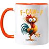 Generico Mug Divertente Con Pollo F-Caw-F | Cup Da Caffè Con Pollo F-Caw-F Da 350 Ml | Tazze Da Tè Sarcastiche Con Gallo Di Natale | Novità Tazze Urlanti Con Gallo, Regalo Per Colleghi E Amici