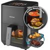 Cecotec Friggitrice ad Aria 4L - Air Fryer Cecofry&Grill Duoheat 4000. 1900W, 3in1: Friggitrice, Grill, Piastra. 10 Menù, Doppia Temp 40-200°C, Cottura uniforme e veloce, Cucina sana e gustosa