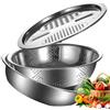 Generico Cutter di verdure con cesto di scarico, ciotola insalata per grattugia all'aglio - Chopper insalata,Ciotola multifunzionale di lavaggio di frutta e verdura, filtri alimentari, design ergonomico per il