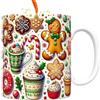 Generic Tazza da caffè con omino di pan di , tazza di Natale, tazza da caffè, tazza di ceramica, decorazione per la casa, decorazioni natalizie