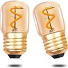 Klarlight Lampadine LED Edison Vintage E27 1W, Mini Lampadine a Candelabro, Lampadine a Tubo Tubolare T28 Bianco Caldo 2200K, Vetro Ambrato, Equivalenti a 10W/15W, 35 Lumen, Non Dimmerabile, 2 Pezzi