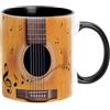 Generic Tazze da caffè con note musicali, chitarre, pianoforte, violino, in ceramica, tazza da caffè e latte, creativa per compleanni, San