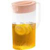 Tuxxjzm Caraffa per succo con coperchio, 1,5/2 l, brocca per acqua, caraffa per frigorifero, dispenser per succhi di frutta, brocca in plastica, brocca per gelato, brocca per acqua, teiera con manico per