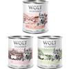 Wolf of Wilderness Junior Expedition 6 x 800 g umido per cane - Mix: 2x Pollame con Maiale, 2x Pollame con Agnello, Pollame con Manzo