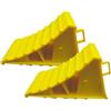 Mikiuly Cunei Frenanti Auto con Maniglia, Cunei per Ruote 2 Pezzi, 15.5 * 10 * 10CM, Generico Cuneo Fermaruota, Adatti al Rimorchio delle Roulotte, Giallo