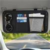 APOMOONS Organizer Parasole per Auto, Tasca con Cerniera in Pelle per Carte, patente, Penne, Occhiali, Documenti, Accessori Auto (Nero)