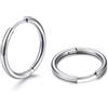 U7 Orecchini Donna a Cerchio Piccolo 16 mm Orecchini Cerchio Uomo Huggie Acciaio Inossidabile Larghezza 2mm Colore Argento Regalo per Donna Uomo