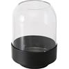BOLTZE Vaso Malena (colore nero/trasparente, in vetro/metallo opaco, altezza 12,5 cm, diametro 9 cm, rotondo, realizzato a mano, impermeabile, design minimalistico, vaso di fiori, decorazione) 2048112