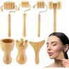 Salyeeluly Kit di attrezzi per massaggiatore in legno | kit per la terapia del legno del corpo | Set di tazze per massaggio viso e gambe | rullo per massaggio muscolare