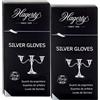 Hagerty 2x Silver Gloves Guanti in Cotone da Argentiere Impregnati per Pulizia Argento Argenteria e Metalli Argentati o Placcati in Argento - 2 Paia