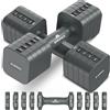 Amonax Pesi Palestra Manubri Regolabili 5 in 1, Set di pesas 1kg/2kg/3kg/4kg/5kg per Uomo e Donna, Kit Pesi Palestra per Casa, Manubri Palestra Compatti per Allenamento di Forza e Fitness Quotidiano