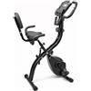 FFitness Cyclette Pieghevole X-Bike Ergometro Seduta Max 120kg |INCLUSO Cardiofrequenzimentro Porta Cellulare Bande per Esercizi