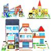 LEGO PicassoTiles Set Tema 3-in-1 Scuola Ospedale Stazione Di Polizia Mattoncini