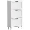 HOMCOM Mobile Portascarpe, 3 Cassetti Ribaltabili, Ripiani Regolabili, Stretto, Bianco. | Aosom Italy
