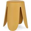 KONTE.DESIGN Set di 2 sgabelli IMOGEN in polipropilene senape e cuscino in similpelle senape