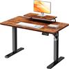 JUMMICO Scrivania regolabile in Altezza, Standing Desk, 120 x 60 cm Marrone | Scrivania da Ufficio Elettrica Regolabile con funzione di memoria, Supporto per Monitor