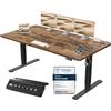 JUMMICO Scrivania Regolabile In Altezza Elettrica,180 x 80 cm,Pannello 6 Tasti Con 4 Memorie Di Altezza E Porta USB, Scrivania Da Computer Marrone,Avviso Di Pausa Per Sedentarietà