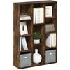 Furinno Luder Libreria reversibile a 11 cubi con scaffale aperto, Pino Ambrato