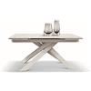 KONTE.DESIGN Tavolo BEVERLY HILLS in vetroceramica effetto marmo statuario e metallo verniciato bianco, allungabile 160x90 cm - 240x90 cm