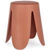 KONTE.DESIGN Set di 2 sgabelli IMOGEN in polipropilene terracotta e cuscino in similpelle terracotta
