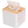 Generic Scatola di tessuto con copertura in legno Casa Ufficio cubo di carta velina Portatovaglioli porta fazzoletti quadrato supporto dispenser tessuto bagno organizzatore stand per casa ufficio e auto