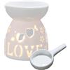 Pomurom Bruciatore per Olio Essenziale Candela con Cucchiaio, Diffusore di Aromi Portacandele, Lampada per Aromaterapia, Supporto di Luce di tè per Casa Camera da Letto Soggiorno Yoga Decorazioni Regalo