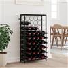 Homgoday Mobili Portavini da 45 Bottiglie Nero 54x18x100cm in Ferro Battuto, Portabottiglie Vino, Cantinetta Vino, Porta Bottiglie di Vino, Porta Vini, Mobiletto Portavini