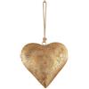 Shurzzesj Decorazione da Parete a Forma di Cuore in Metallo - Ornamento in Ferro Con Finitura Dorata Antica e Campana - Arte Vintage Con Corda per Appendere per Casa