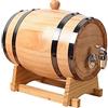 Gralara 1L / 1.5L / 3L Botte di Vino in Rovere Accessori per Birra retrò Distributore di Botti di Whisky Botte di Invecchiamento in Rovere con Supporto, 1l