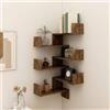 Homgoday Scaffale Parete Angolo Rovere Anticato 40x40x50cm Multistrato, Arredo Armadietto Libreria Vetrina, Libreria Verticale Salvaspazio Libreria Scaffale, Libreria da Terra per Ufficio S-815205