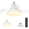 IERAKOR Ventilatore da Soffitto con Luce, Plafoniera con Ventilatore Silenzioso, APP Bluetooth e Telecomando, Motore Reversibile, 6 Velocità, 3 Colori Dimmerabile per Camera da Letto e Soggiorno