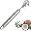 Povanjer Grattugia per Cocco - Pelapatate per Carne di Cocco con Manico Lungo Strumento per Cocco in Acciaio Inossidabile - Dispositivo di rimozione pelapatate Multiuso per Squame di Pesce per Cucina