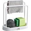 Generic Supporto per stracci per lavello da cucina, supporto per strofinacci, porta asciugamani da cucina rimovibile con vassoio di drenaggio per scrubber, piano di lavoro della cucina