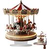 Generico Carosello del Villaggio di Natale, Carosello 2D Decorazione Festiva, Decorazione Natalizia Giostra Musicale, Carosello Acrilico Scena Natalizia, Giostra Natalizia da Tavolo, Decorazione Natalizia per