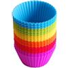 NIWWIN 24 Pirottini/stampi in silicone per cupcake e muffin, riutilizzabili