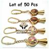Lotto 50 Pezzi Portachiavi Nautico Telegrafo Ottone Portachiavi Vintage Natale