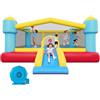 VEVOR Castello Gonfiabile Parco Gioco per Bambini da Esterno 448 x 420 x 207 cm con Scivolo Canestro da Basket, Castello Gonfiabile per 3-4 Bambini Feste all'Aperto Gioco per Età 3-8 Anni