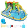 VEVOR Castello Gonfiabile da Esterno per Bambini 382 x 398 x 197 cm con Scivolo Piscina Gioco d'Acqua, Castello Gonfiabile Capienza ca. 3-4 Bambini per Età 3-8 Anni, Carico max. 160 kg